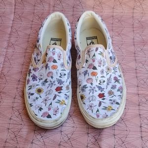 Custom One Of A Kind Floral Slip On Vans